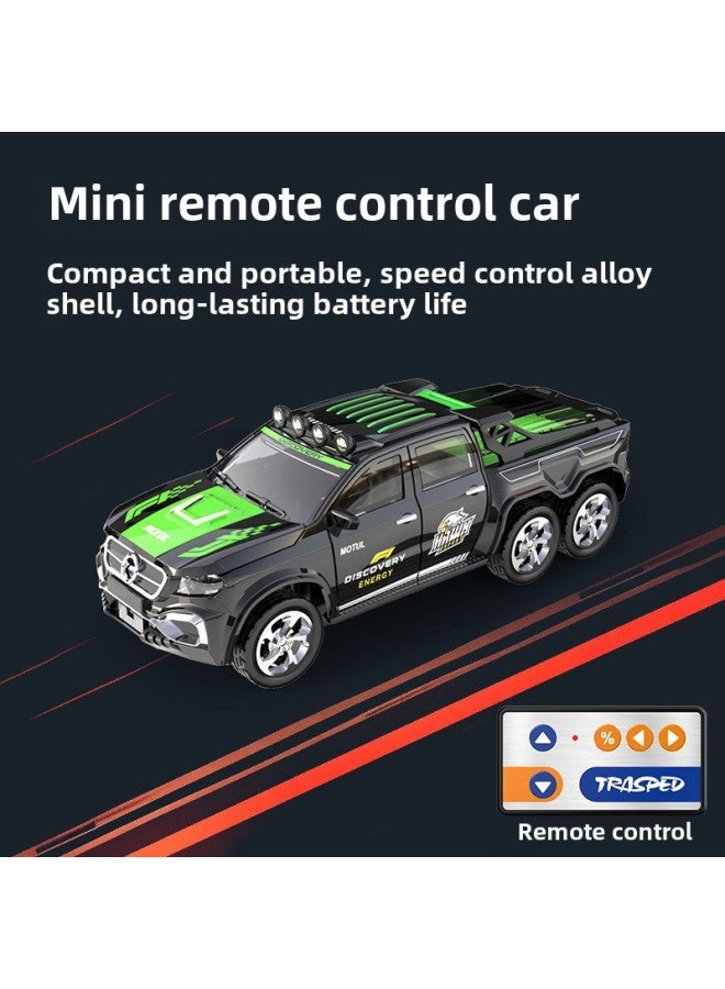 Loquat Mini Remote Control Car Toy 2.4G Light Adjustable Speed With Trailer Simulation Model 1:64 Alloy Car Play-Color:Alloy Remote Control Car A-8801a-Proportion:1:64 - Image 1