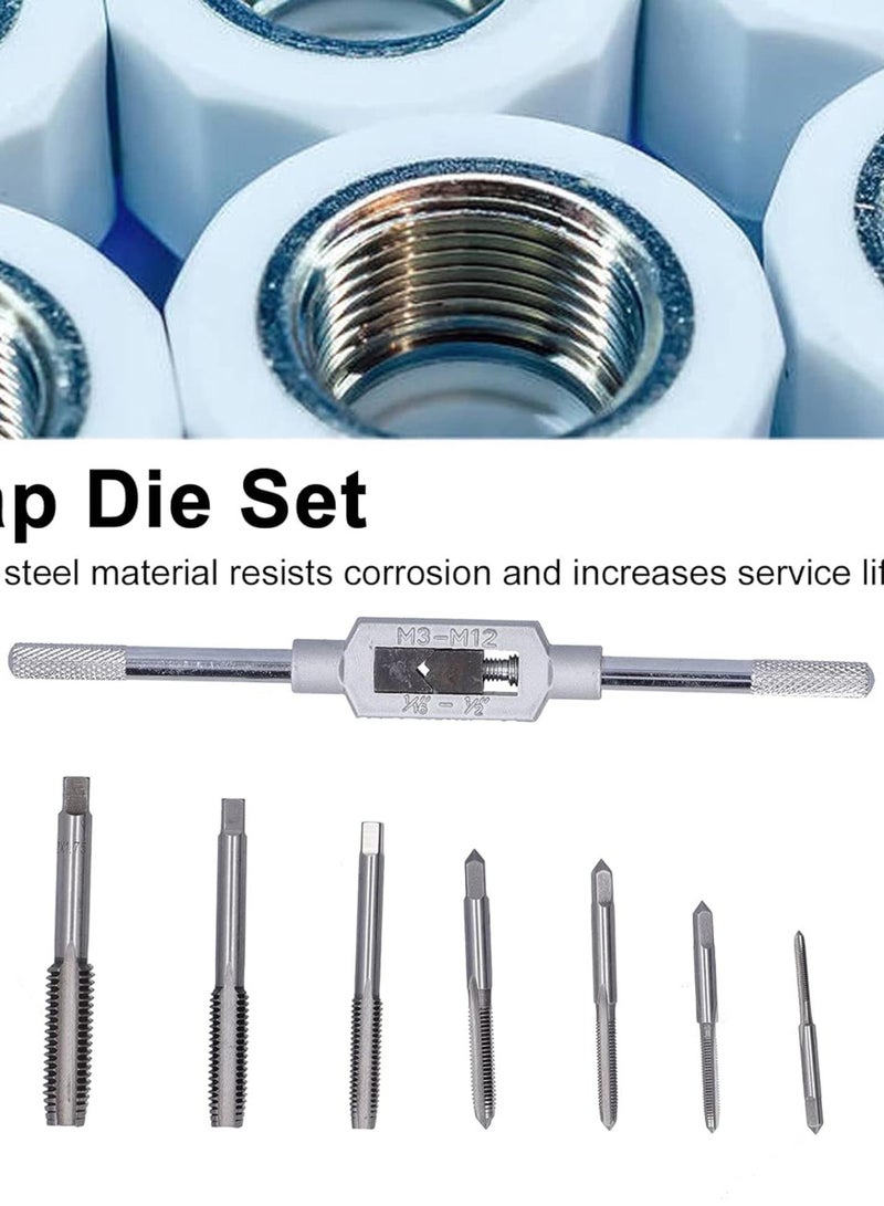 GGOOT Alloy Steel Tap Die, 8Pcs Tap Die Set Alloy Steel AntiCorrosion Hardware Tools for Pipe Threaders Processing, Threading and Rethreading Internal - Image 3