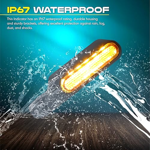 OBEROI'S TRADERS Universal Handlebar LED Turn Signal Indicator Light for Motorcycle | Mini Amber Blinker | Waterproof, Energy Efficient, Bright Flashing Light | Bike Indicator Lamp - Image 3