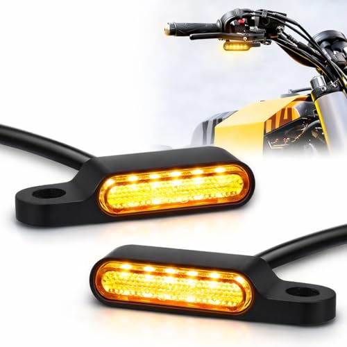 OBEROI'S TRADERS Universal Handlebar LED Turn Signal Indicator Light for Motorcycle | Mini Amber Blinker | Waterproof, Energy Efficient, Bright Flashing Light | Bike Indicator Lamp - Image 1