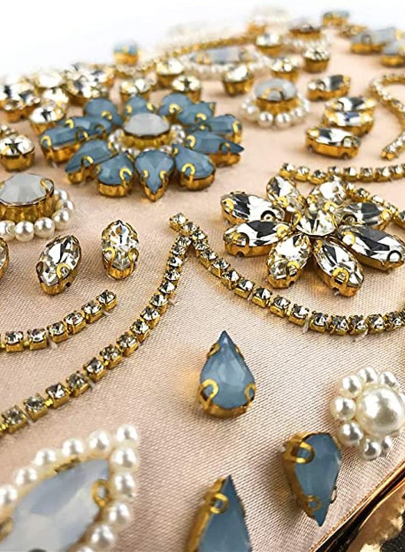 Evening Clutch Bag for Women Prom Party Wedding Purse Sparkly Crystal Rhinestones Ladies Handbag Designer Evening Handbag, Lady Party Classic Clutch Purse with Shoulder Chain - Image 4