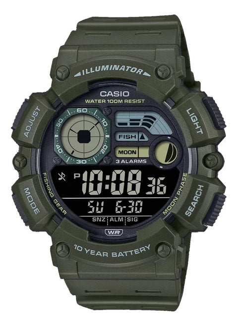 Casio Men's green resin watch , digital dial WS-1500H-3BVDF