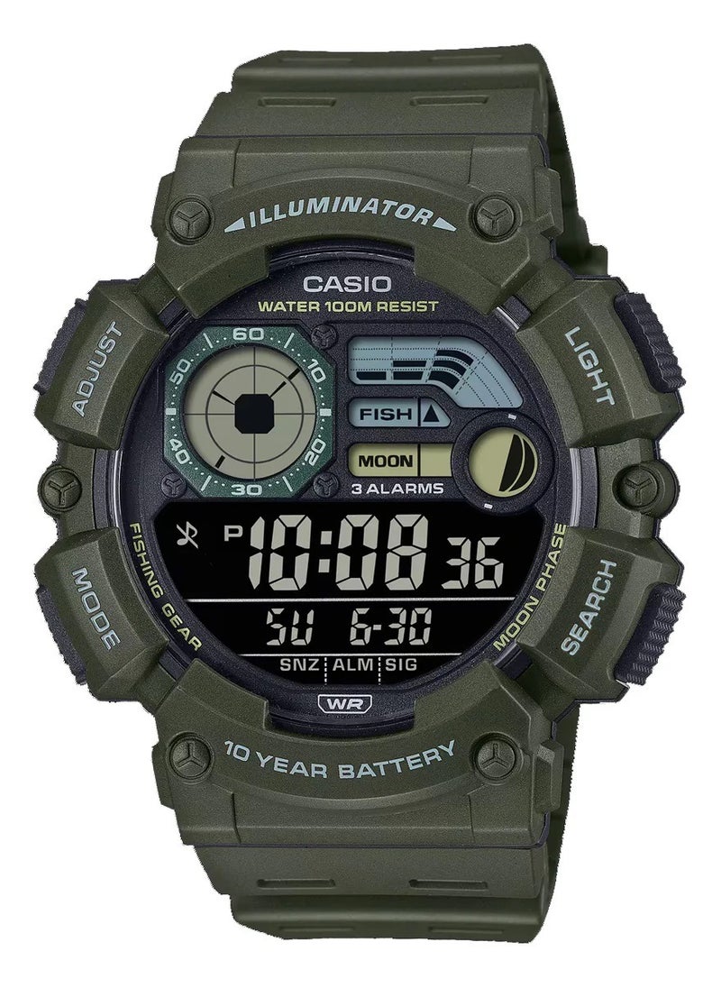 CASIO - Casio Men's green resin watch , digital dial WS-1500H-3BVDF - Image 1
