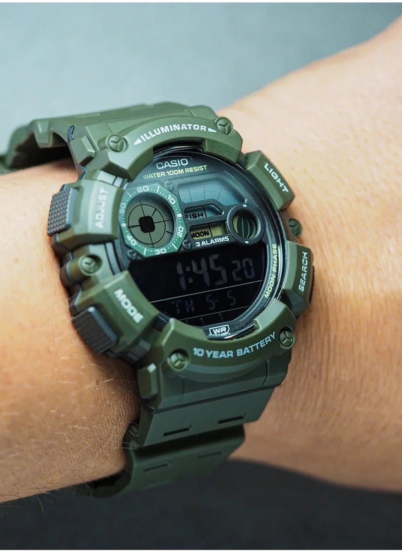 CASIO - Casio Men's green resin watch , digital dial WS-1500H-3BVDF - Image 1
