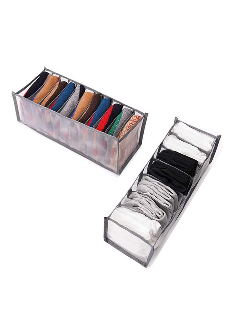 NFI essentials NFI essentials Foldable Organiser for Bra Underwear Socks Set of 2 Dresser Drawer Storage Organizer for Undergarments Folding Closet Storage of Lingerie  - Image 1