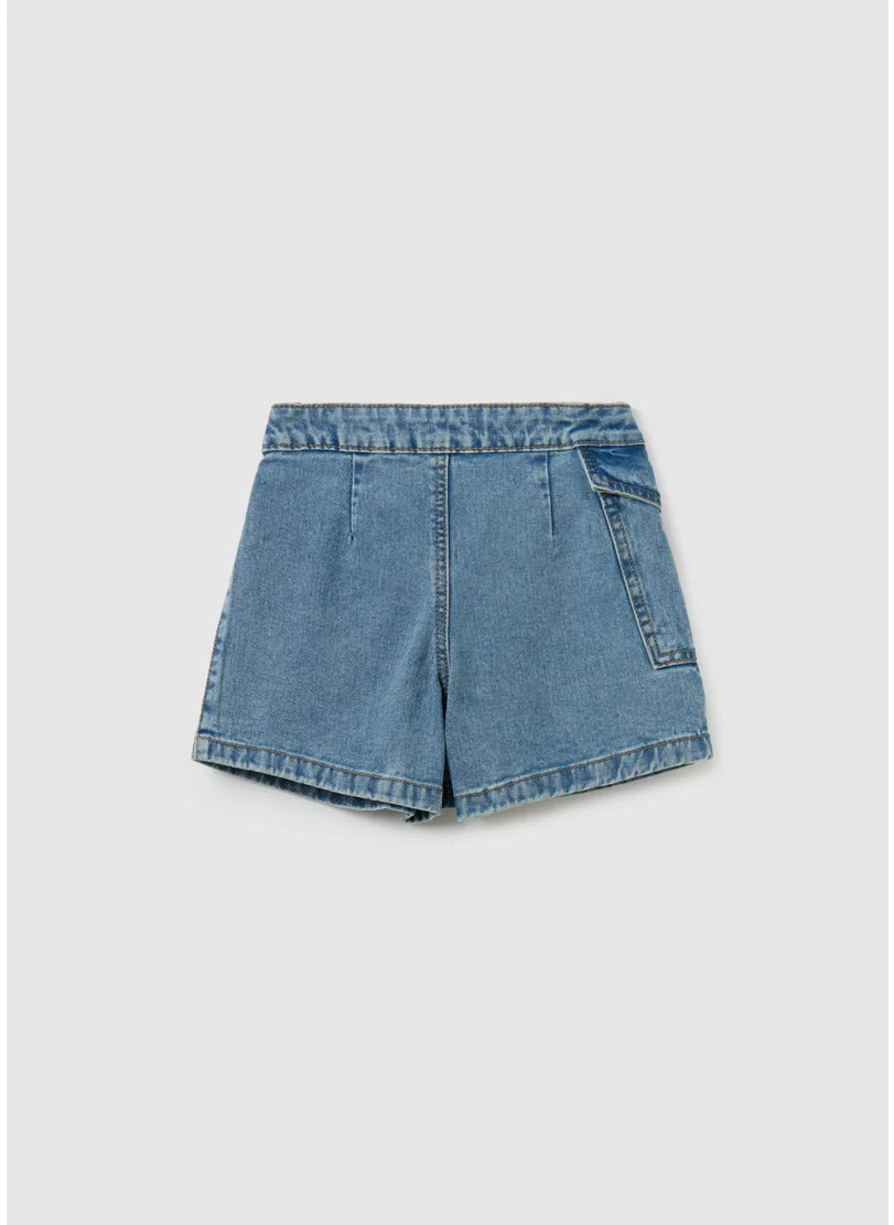 او في اس Cargo skort in denim with darts
