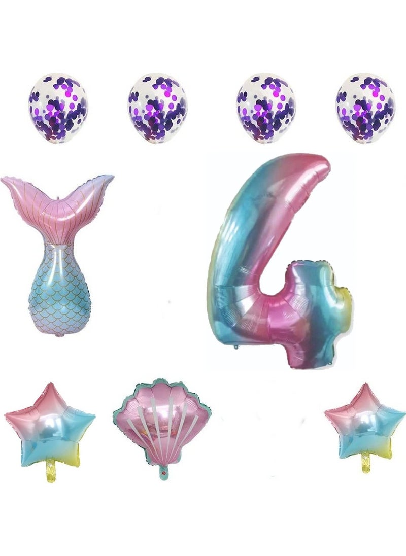 Bkmc - Age Rainbow Mermaid Balloons Birthday Party Supplies Birthday Party Decorations - Image 1