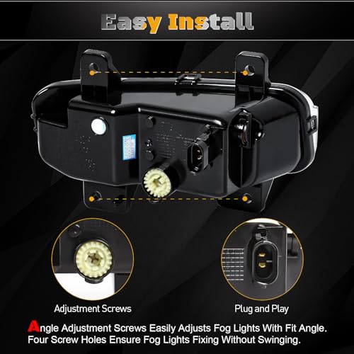 FICOLPOLed Fog Lights Assembly for 2019 2020 2021 2022 2023 2024 Dodge Ram 2500 3500 Pickup - Bumper Driving Fog Lamps OEM Replacement with Bracket, Bezels, Switch, Harness (White) - Image 2