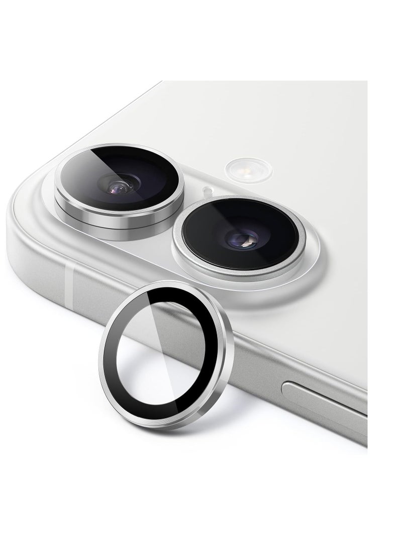 IPhone 16 / Iphone 16 Plus Camera Lens Protector - [Original Shooting Model] Shatterproof Ultra HD Tempered Metal Glass Camera Screen Protector Cover (Silver)  - Image 3