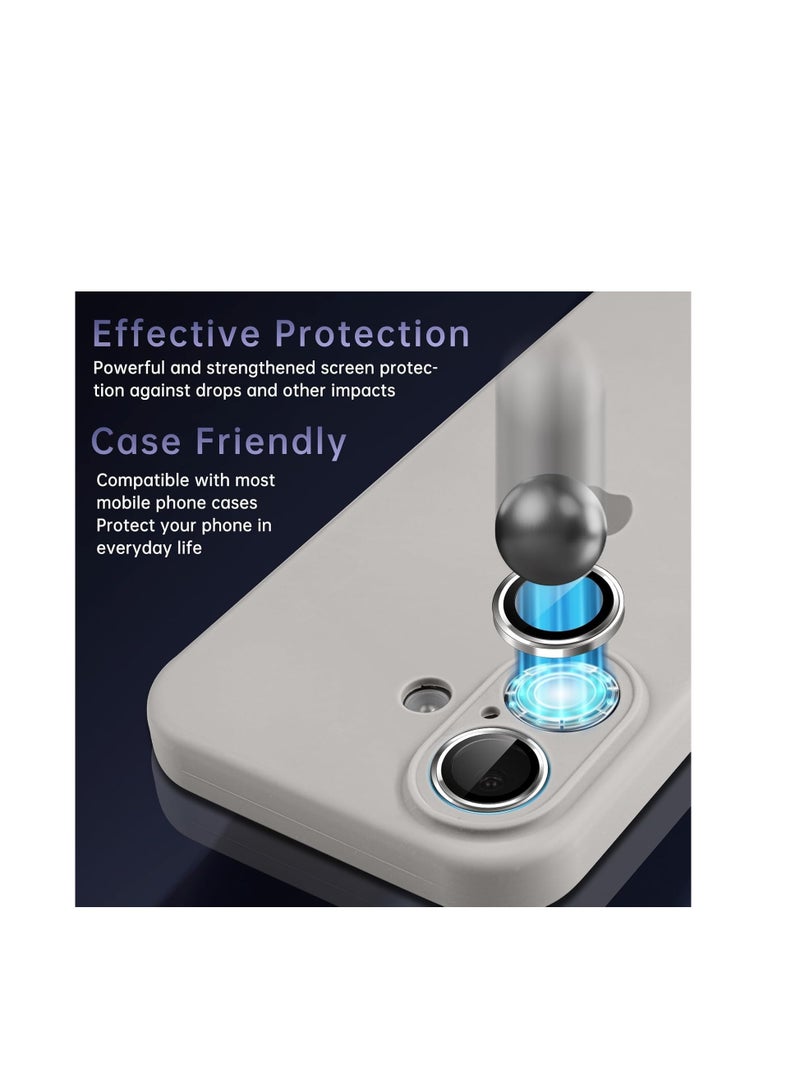 IPhone 16 / Iphone 16 Plus Camera Lens Protector - [Original Shooting Model] Shatterproof Ultra HD Tempered Metal Glass Camera Screen Protector Cover (Silver)  - Image 4