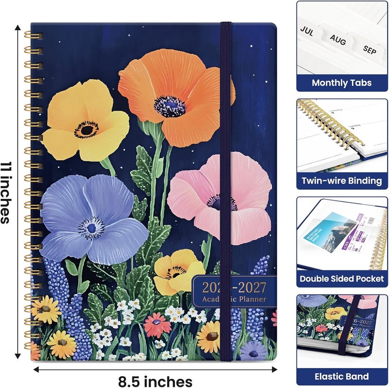 Taja Planner 2026-2027, Academic Year Monthly and Weekly Calendar Planner, Jul 2026 - Jun 2027, Hardcover Teacher Student Planning Agenda book with Tabs, Perfect for School Office Supplies, 8.5" x 11 - Image 4