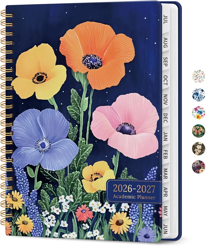 Taja Planner 2026-2027, Academic Year Monthly and Weekly Calendar Planner, Jul 2026 - Jun 2027, Hardcover Teacher Student Planning Agenda book with Tabs, Perfect for School Office Supplies, 8.5" x 11 - Image 1