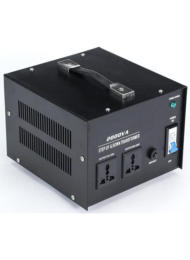 رات سو محول جهد بقدرة 2000 واط، لتحويل بين 110V/120V/220V/240V تصاعديًا وتنازليًا، مزود بمقبس عالمي للاستخدام المنزلي - Image 1