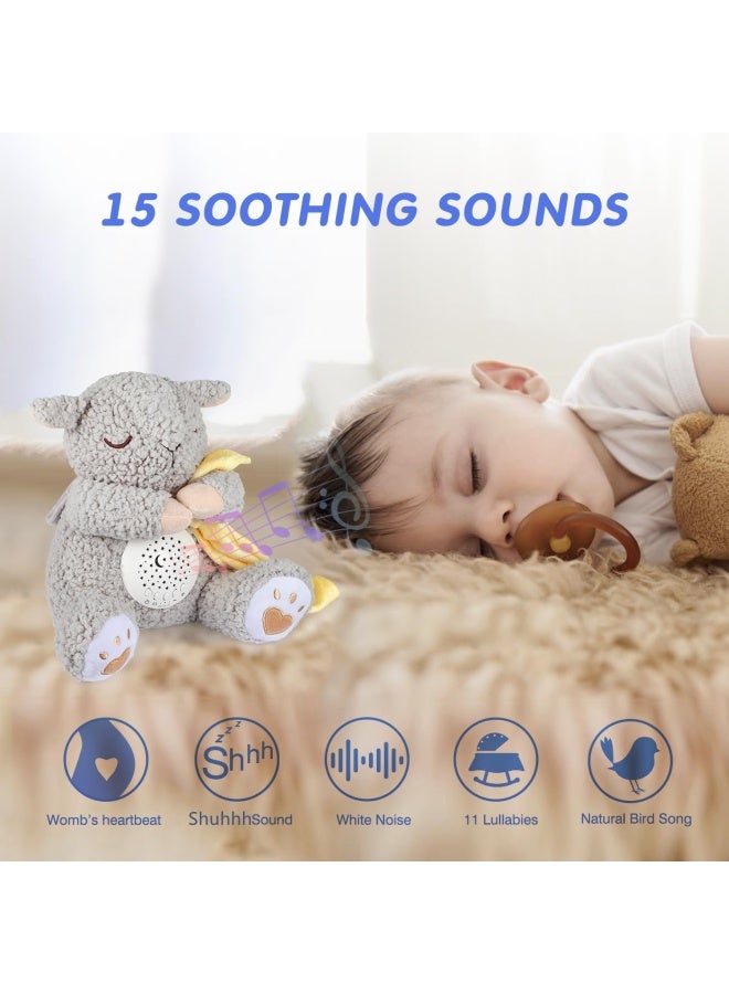 Berest Baby White Noise Machine Mom S Heartbeat Lullabies And Shusher Dreamy Sheep Sleep Soother Nursery Decor Night Light Projector Toddler Crib Sleeping Aid Baby Shower Gifts Portable Sheeptoy - Image 2