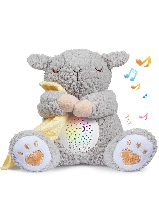 Berest Baby White Noise Machine Mom S Heartbeat Lullabies And Shusher Dreamy Sheep Sleep Soother Nursery Decor Night Light Projector Toddler Crib Sleeping Aid Baby Shower Gifts Portable Sheeptoy - Image 1