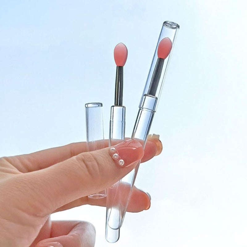 GALPADA 6pcs Small Silicone Lip Brushes with Lids, Reusable Lipstick Applicators for Precise Lip Makeup, Portable Cosmetic Tools for Women - Image 5