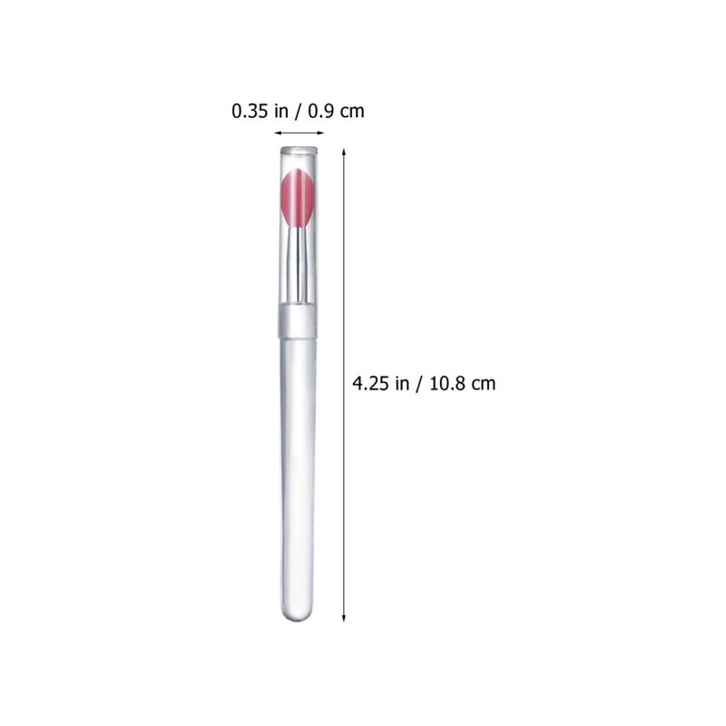 GALPADA 6pcs Small Silicone Lip Brushes with Lids, Reusable Lipstick Applicators for Precise Lip Makeup, Portable Cosmetic Tools for Women - Image 2