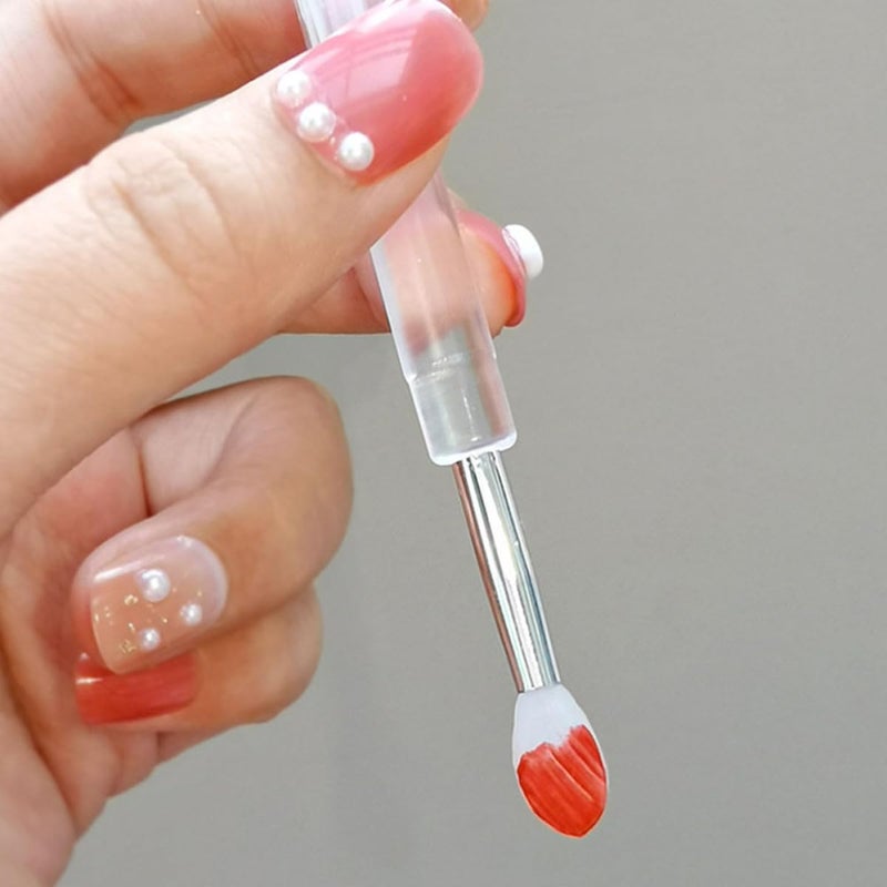 GALPADA 6pcs Small Silicone Lip Brushes with Lids, Reusable Lipstick Applicators for Precise Lip Makeup, Portable Cosmetic Tools for Women - Image 4