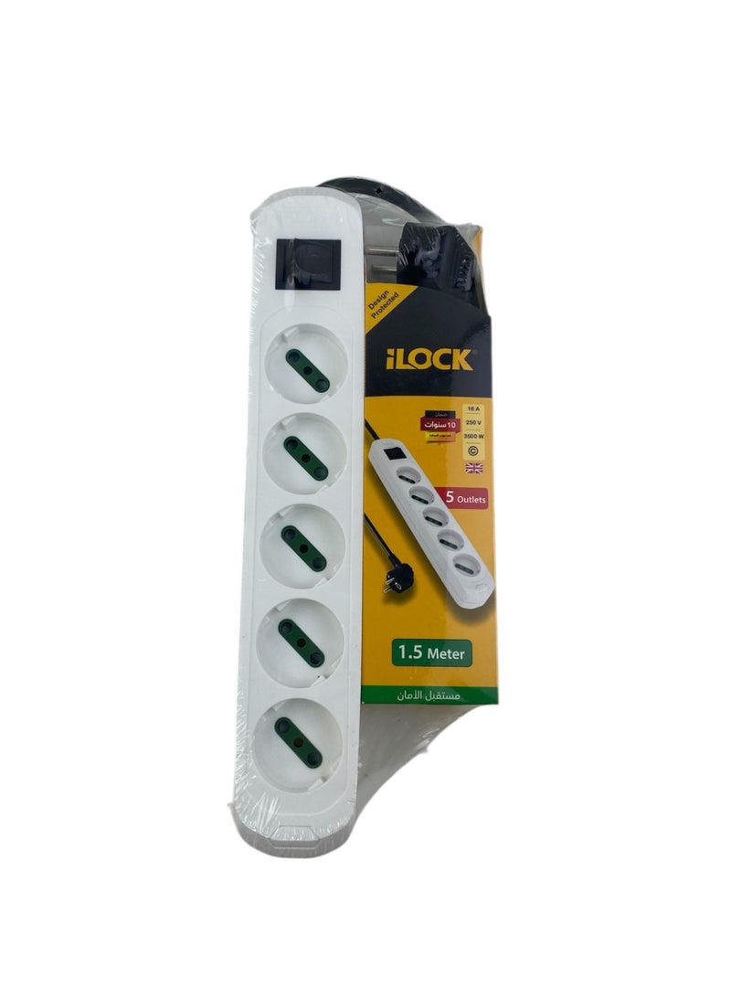آي لوك Power Strip - 5 Outlets Without Earthing (Basic) 1.5m. - Image 1
