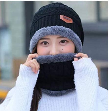 PrimeBox Men Face Mask Neck Set with Cap for Men Women Neck Warmer gaitor Head Cover Pack of 2 pcs (1p Cap 1p Neck Set Mask Black Color) - Image 4