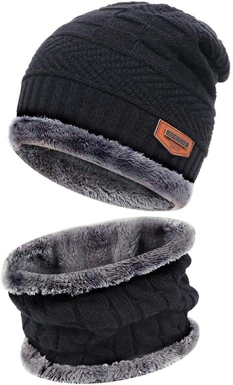 PrimeBox Men Face Mask Neck Set with Cap for Men Women Neck Warmer gaitor Head Cover Pack of 2 pcs (1p Cap 1p Neck Set Mask Black Color) - Image 1