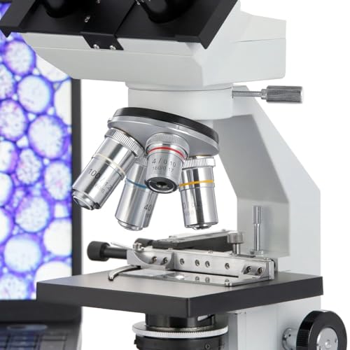 AmScope B100B-MS Compound Binocular Microscope, 40X-2000X Magnification, Brightfield, Tungsten Illumination, Abbe Condenser, Mechanical Stage - Image 5