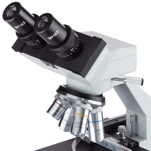 AmScope B100B-MS Compound Binocular Microscope, 40X-2000X Magnification, Brightfield, Tungsten Illumination, Abbe Condenser, Mechanical Stage - Image 2