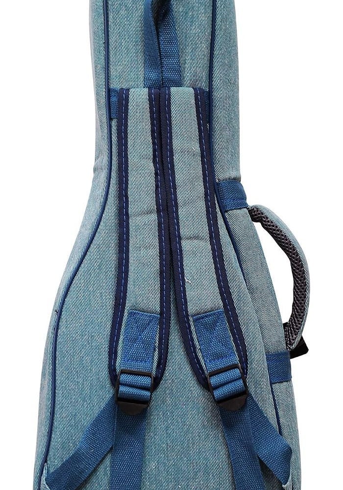 MUSIC FIRST Vintage Style Denim Baritone Ukulele Case - 0.6" Thick Padded Bag for 30"~31" Ukuleles - Image 4