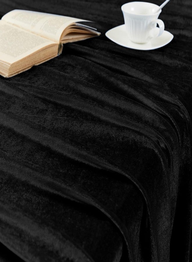 Cobedzy Black Velvet Tablecloth, 60 x 102 Inch Rectangle Table Cover, Black Velvet Table Cloth Smooth Luxury Tablecloth for Party Wedding Dining Banquet - Image 5