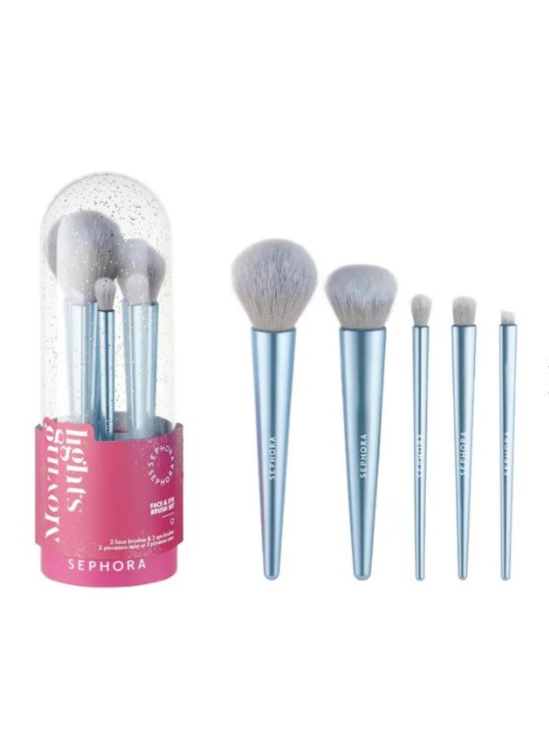 SEPHORA Sephora Favorites Limited Edition Moving Lights Face & Eye Brush Set - 2 Face Brushes and 3 Eye Brushes 