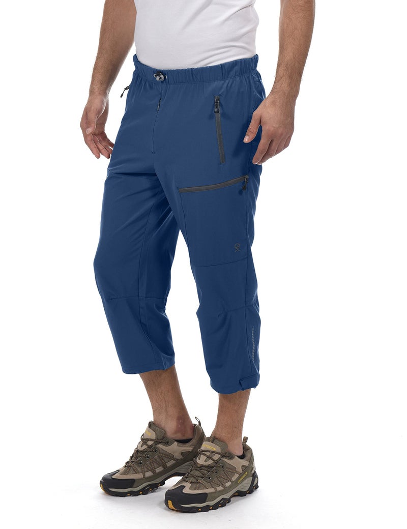 Little Donkey Andy Men's Quick Dry 3/4 Pants Lightweight Capri Shorts Hiking Fishing Travel Casual Navy Blue XXL - Image 1