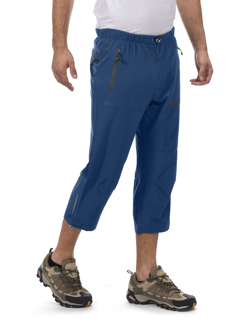 Little Donkey Andy Men's Quick Dry 3/4 Pants Lightweight Capri Shorts Hiking Fishing Travel Casual Navy Blue XXL - Image 2