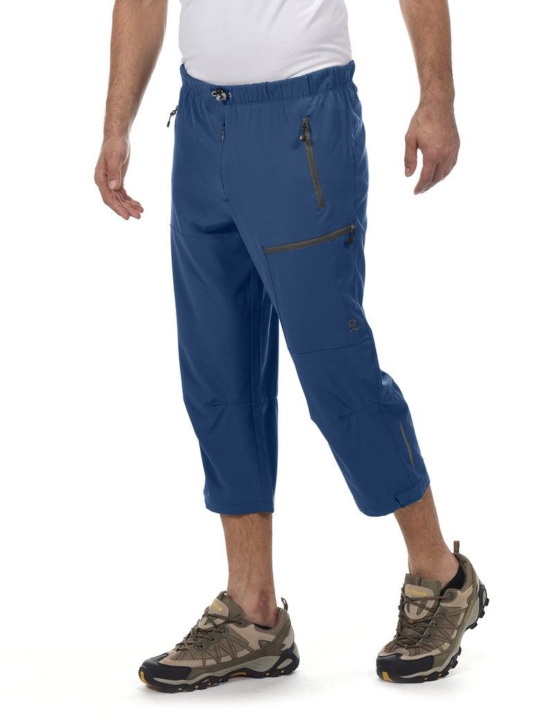 Little Donkey Andy Men's Quick Dry 3/4 Pants Lightweight Capri Shorts Hiking Fishing Travel Casual Navy Blue XXL - Image 3
