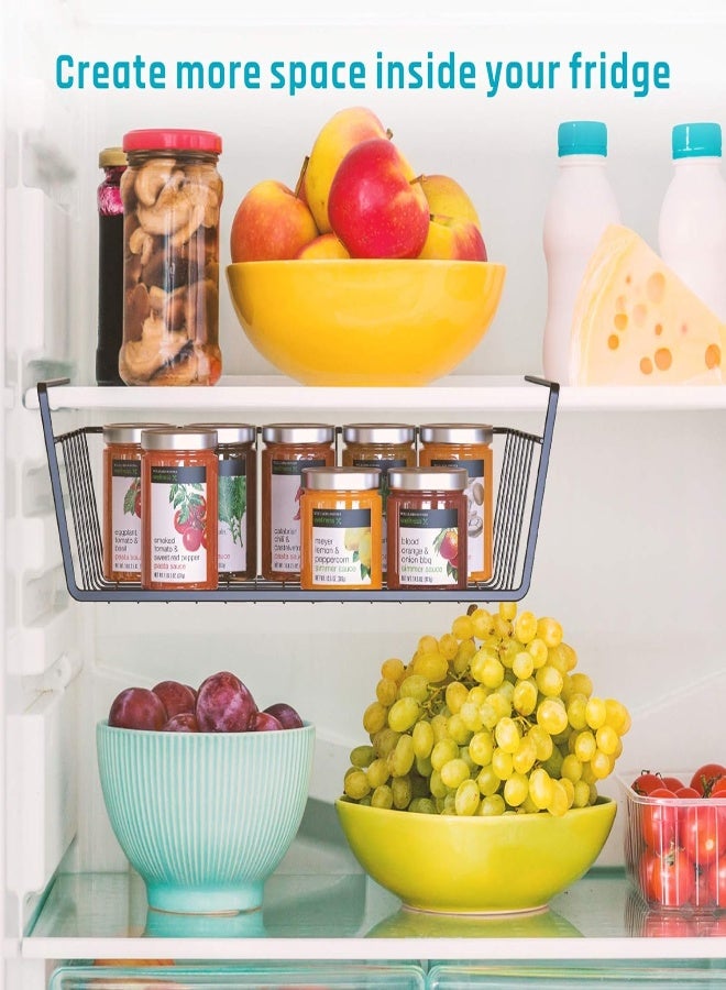 AKDC Ispecle Under Shelf Basket, 4 Pack Wire Rack, Slides Under Shelves For Storage, Easy To Install, Black  - Image 3