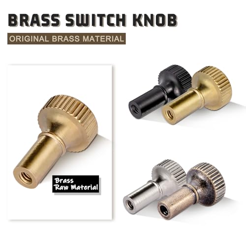 GooChan Brass Lamp Switch Knob,Turn On/Off Light Switch Knob Replacement,Standard Size Twist Switch Knobs,Antique Brass Color (Gold) - Image 2