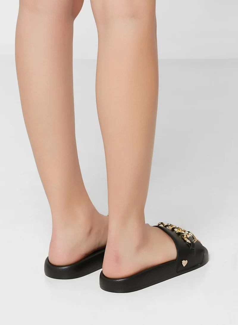 Love Moschino Printed Slides