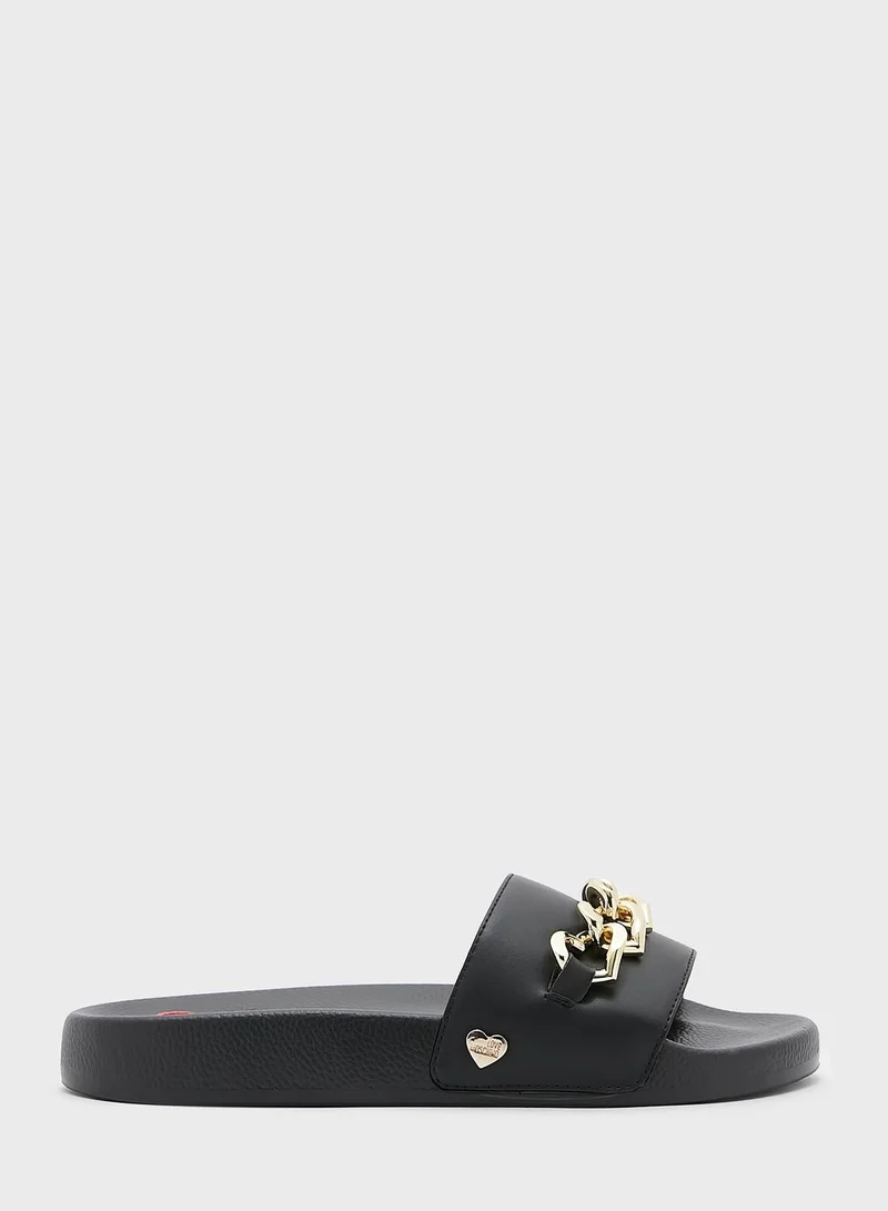 Love Moschino Printed Slides