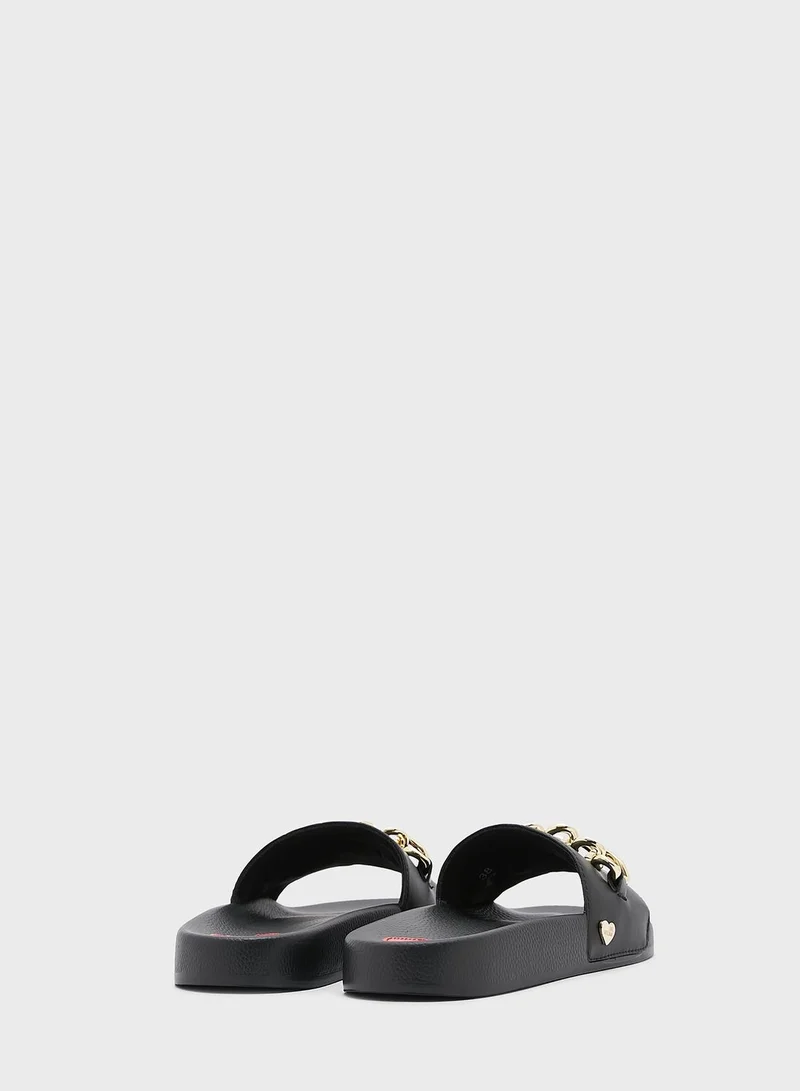 Love Moschino Printed Slides