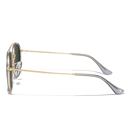 MERRY'S Retro Round Polarized Sunglasses - Unisex Double Bridge Sun Glasses - Image 4
