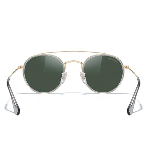 MERRY'S Retro Round Polarized Sunglasses - Unisex Double Bridge Sun Glasses - Image 5