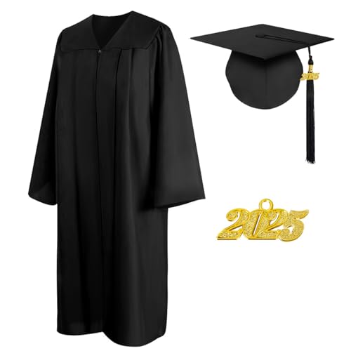 Misscom Unisex Adult Matte Graduation Gown Cap Tassel Set 2025 for High School and Bachelor - Image 1