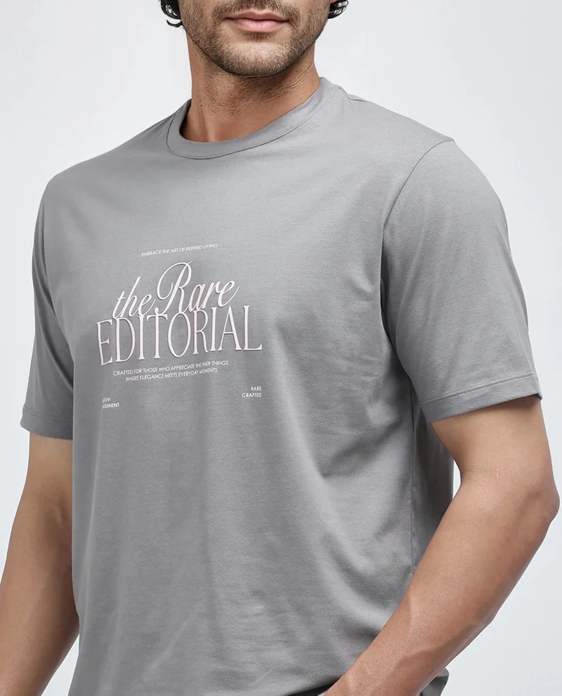 Rare Rabbit Men's Editorial Graphic T-Shirt