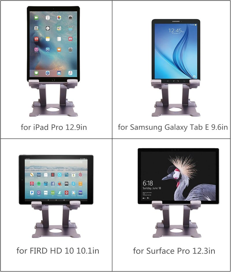 KABCON Adjustable Aluminum Tablet Stand (7-13.5 inch), Compatible with iPad, Surface Pro, FIRD HD 10, Samsung Galaxy Tab E, ASUS Transformer & Other Devices - Image 4