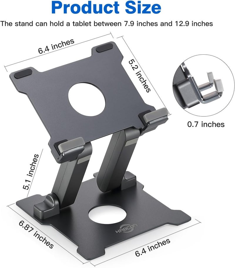 KABCON Adjustable Aluminum Tablet Stand (7-13.5 inch), Compatible with iPad, Surface Pro, FIRD HD 10, Samsung Galaxy Tab E, ASUS Transformer & Other Devices - Image 2