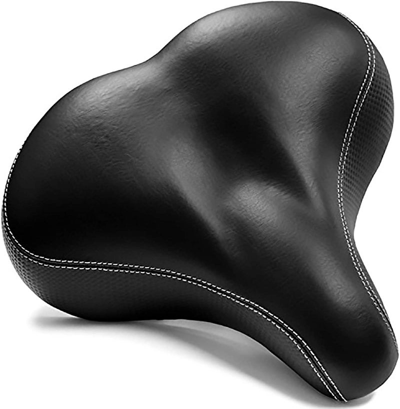 Bikeroo Extra Wide Replacement Saddle Fits Indoor Outdoor Bicycles Steel Spring Elastomer Suspension Center Cutout Memory Foam Indoor