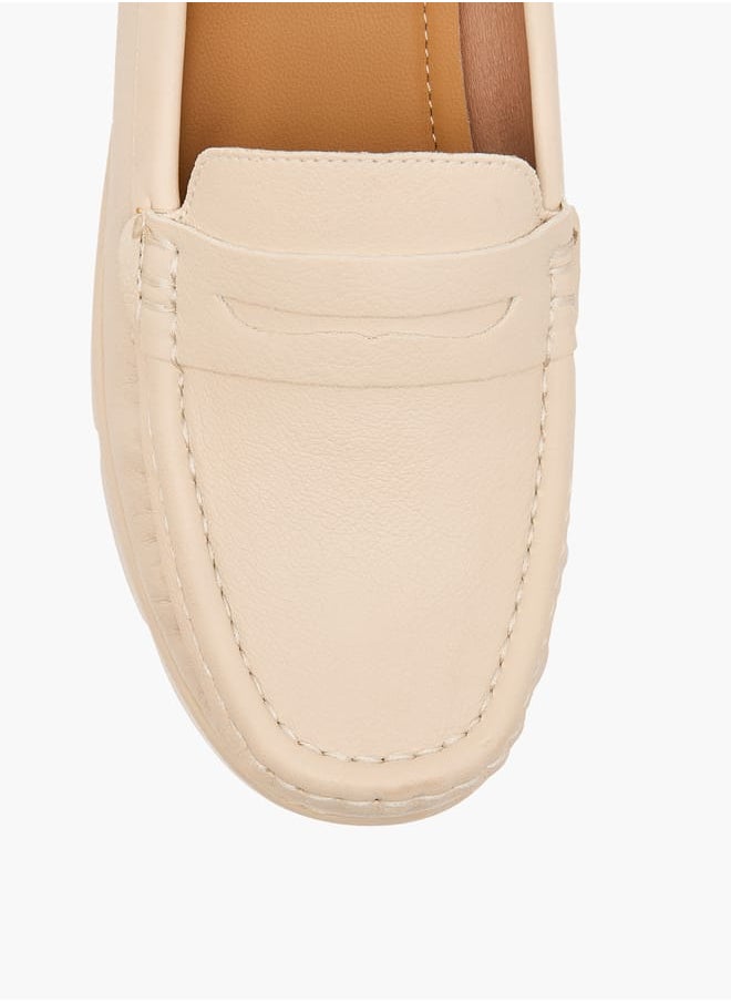 Le Confort Women Textured Slip-On Loafers with Wedge Heels  - Image 4
