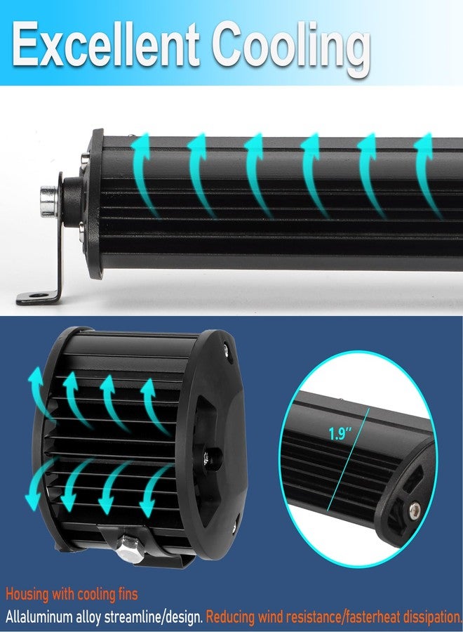 مجموعة إضاءة LIGBT مكونة من قطعتين، شريط إضاءة LED رفيع 21 بوصة 204 واط، و4 وحدات إضاءة LED 4 بوصة 60 واط، مصابيح ضباب/قيادة/عمل/سقف/مصد/طرق وعرة للشاحنات وسيارات الدفع الرباعي وسيارات الدفع الرباعي والمركبات متعددة الاستخدامات. - Image 5