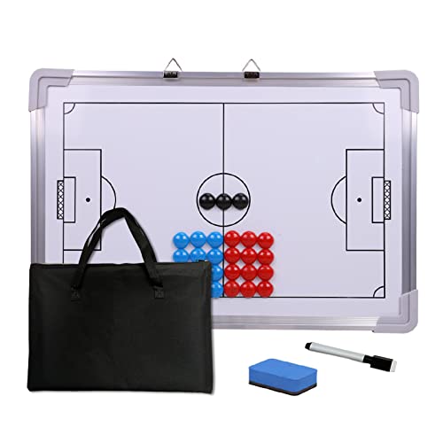 Suprwin Magnetic Soccer Football Coach Board，Portable Clipboard Tactical Magnetic Board Kit W/Marker Pieces,Pen, Eraser, Storage Bag - Image 1