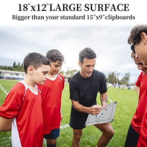 Suprwin Magnetic Soccer Football Coach Board，Portable Clipboard Tactical Magnetic Board Kit W/Marker Pieces,Pen, Eraser, Storage Bag - Image 4