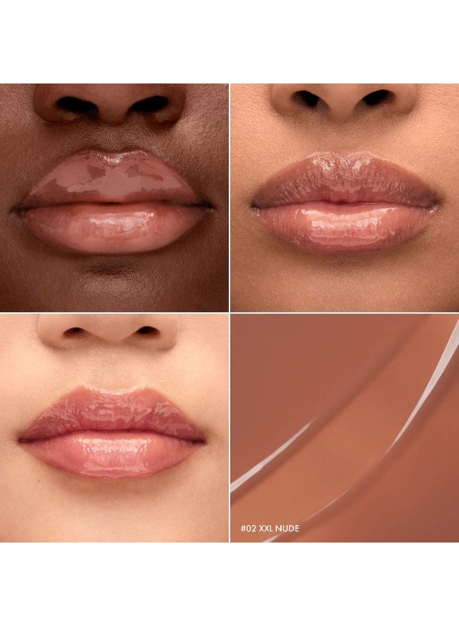 Sephora Collection Outrageous Plump Effect Gloss – 02 XXL NUDE | High-Shine Plumping Lip Gloss - Image 3